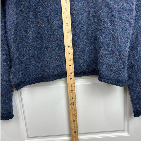 A.N.A. WOOL BLEND Mermaid Fuzzy Pocket Long Slv Distressed Sweater Side Slits M - Picture 5 of 9